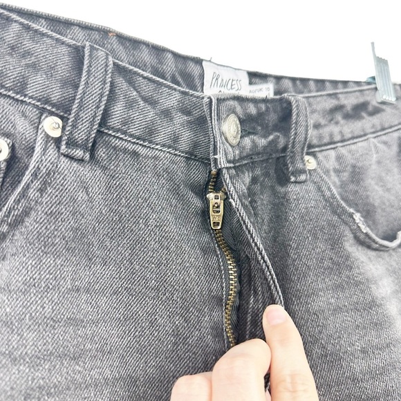 PRINCESS POLLY Zaiden Straight Leg High Rise Washed Black Denim Jeans US 6 - Picture 6 of 15